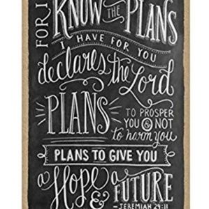 Jeremiah 29:11 Scripture Chalkboard Religious Sign